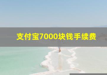 支付宝7000块钱手续费