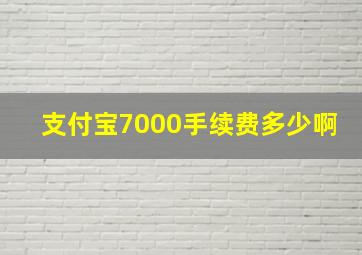 支付宝7000手续费多少啊