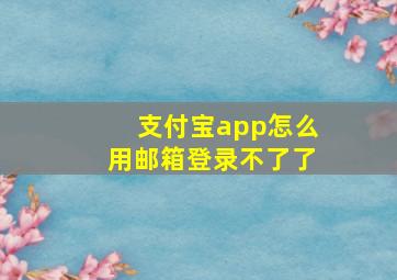 支付宝app怎么用邮箱登录不了了