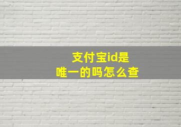 支付宝id是唯一的吗怎么查