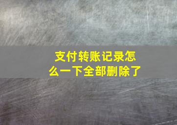 支付转账记录怎么一下全部删除了