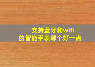 支持蓝牙和wifi的智能手表哪个好一点