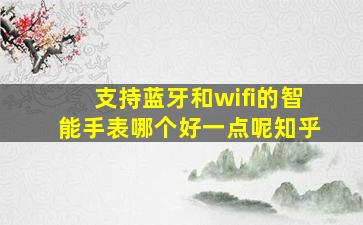 支持蓝牙和wifi的智能手表哪个好一点呢知乎