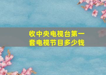 收中央电视台第一套电视节目多少钱