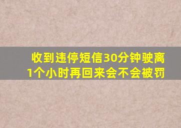 收到违停短信30分钟驶离1个小时再回来会不会被罚