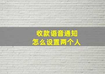 收款语音通知怎么设置两个人