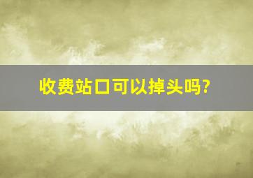 收费站口可以掉头吗?