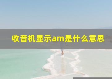 收音机显示am是什么意思