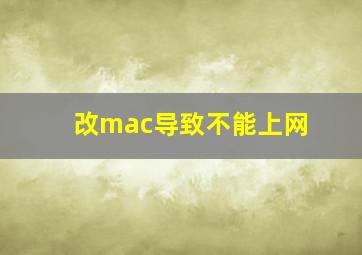 改mac导致不能上网