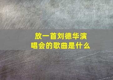 放一首刘德华演唱会的歌曲是什么