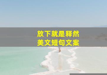 放下就是释然美文短句文案