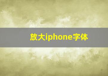 放大iphone字体