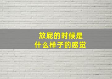 放屁的时候是什么样子的感觉