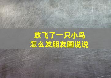 放飞了一只小鸟怎么发朋友圈说说