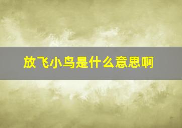 放飞小鸟是什么意思啊