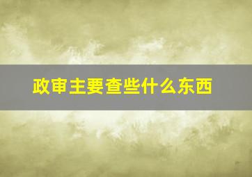 政审主要查些什么东西