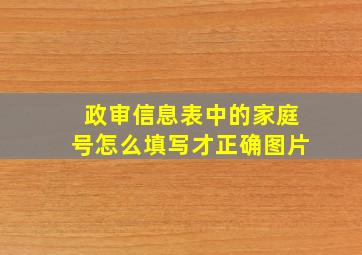 政审信息表中的家庭号怎么填写才正确图片