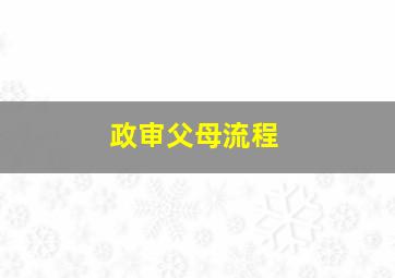 政审父母流程