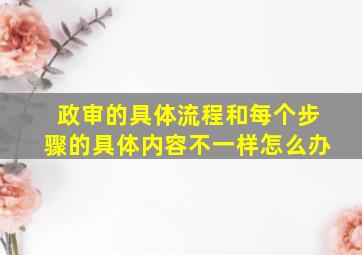 政审的具体流程和每个步骤的具体内容不一样怎么办