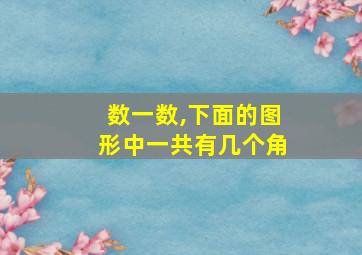 数一数,下面的图形中一共有几个角