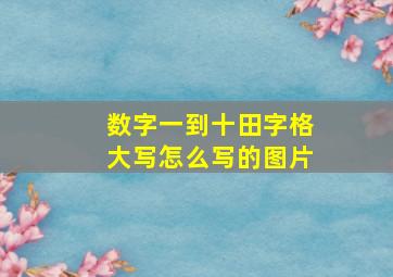 数字一到十田字格大写怎么写的图片