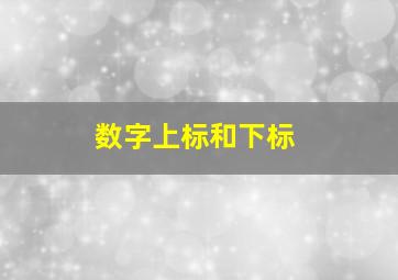 数字上标和下标