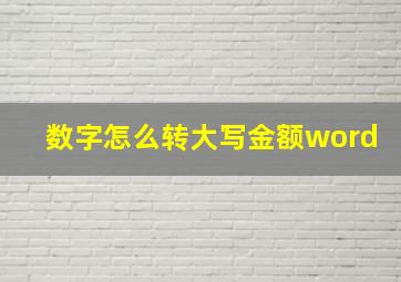 数字怎么转大写金额word