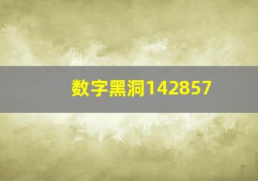 数字黑洞142857