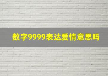 数字9999表达爱情意思吗