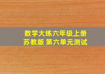 数学大练六年级上册苏教版 第六单元测试