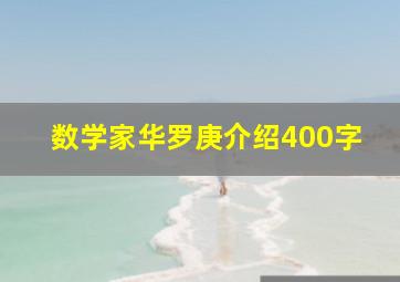 数学家华罗庚介绍400字