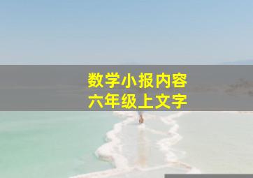 数学小报内容六年级上文字