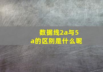 数据线2a与5a的区别是什么呢