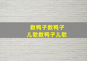 数鸭子数鸭子儿歌数鸭子儿歌