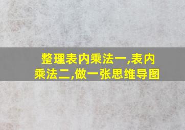 整理表内乘法一,表内乘法二,做一张思维导图