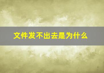 文件发不出去是为什么