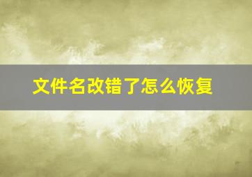 文件名改错了怎么恢复