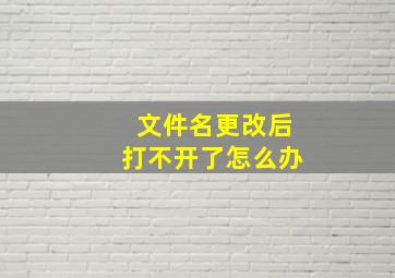 文件名更改后打不开了怎么办