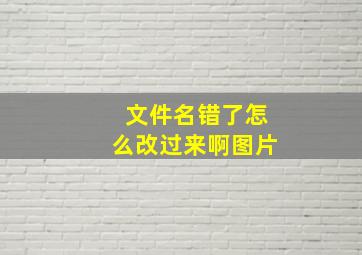 文件名错了怎么改过来啊图片