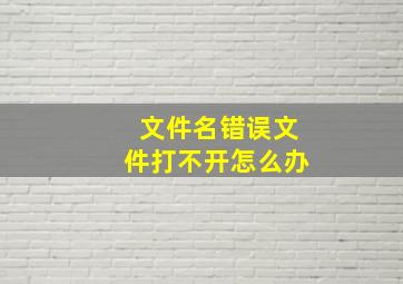 文件名错误文件打不开怎么办