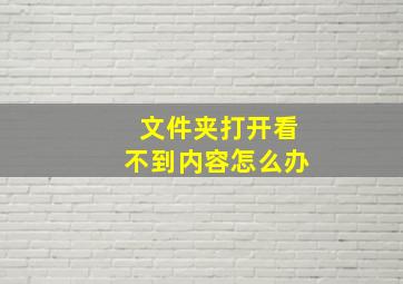 文件夹打开看不到内容怎么办