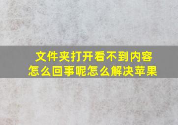 文件夹打开看不到内容怎么回事呢怎么解决苹果