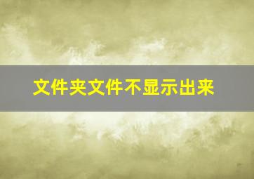 文件夹文件不显示出来