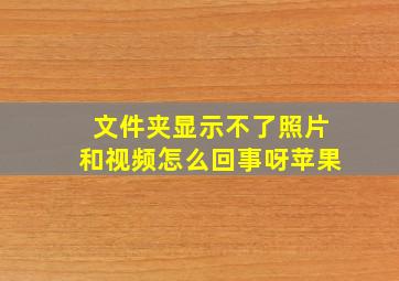 文件夹显示不了照片和视频怎么回事呀苹果