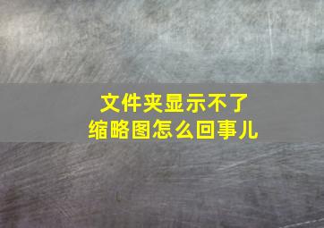 文件夹显示不了缩略图怎么回事儿