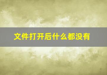 文件打开后什么都没有