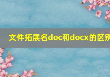 文件拓展名doc和docx的区别