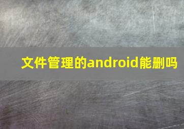 文件管理的android能删吗