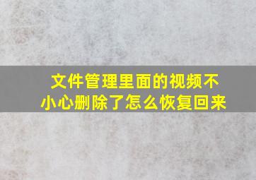 文件管理里面的视频不小心删除了怎么恢复回来