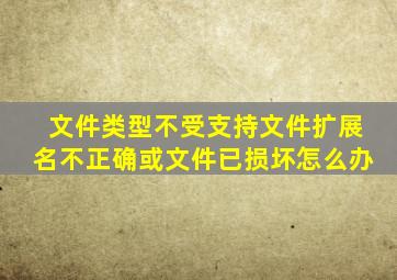 文件类型不受支持文件扩展名不正确或文件已损坏怎么办